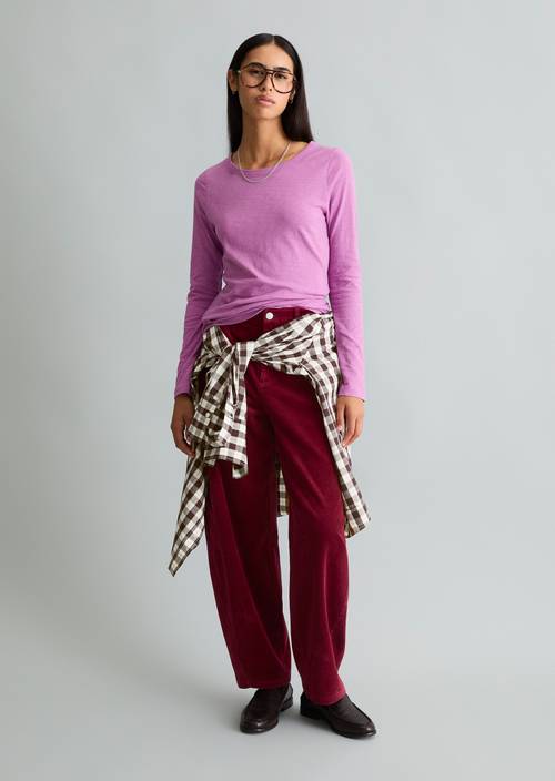 Slim-fit long-sleeve shirt Smoky Grape in front view
