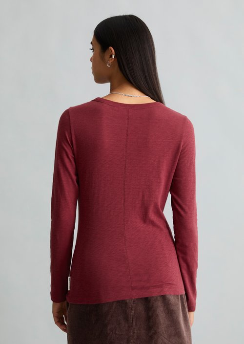 Slim-fit long-sleeve shirt — Deep Burgundy