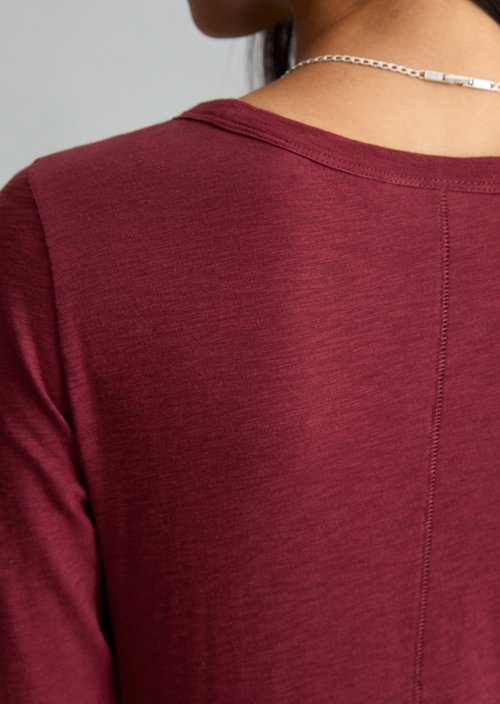 Slim-fit long-sleeve shirt — Deep Burgundy