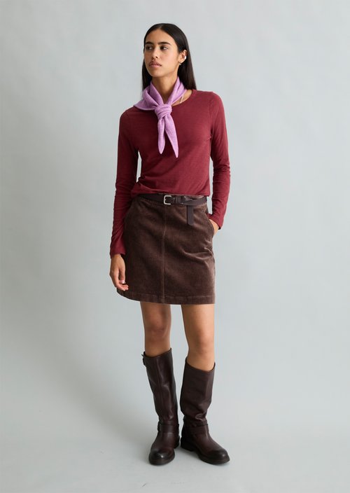 Slim-fit long-sleeve shirt — Deep Burgundy