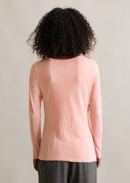 Slim-fit long-sleeve shirt — Rose Powder