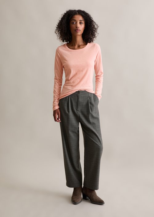 Slim-fit long-sleeve shirt — Rose Powder