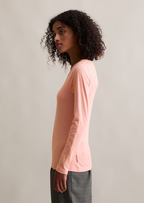 Slim-fit long-sleeve shirt — Rose Powder