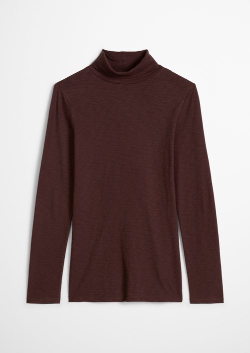 Slim-Fit Long-Sleeve Turtleneck — Espresso Brown