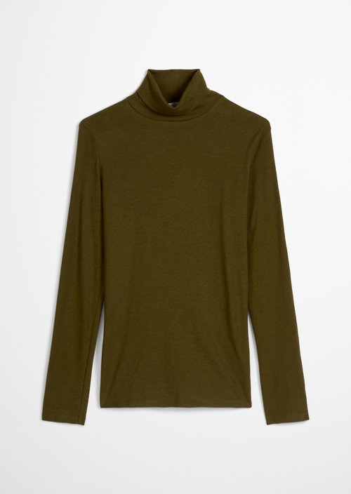 Slim-Fit Long-Sleeve Turtleneck — Burnished Logs