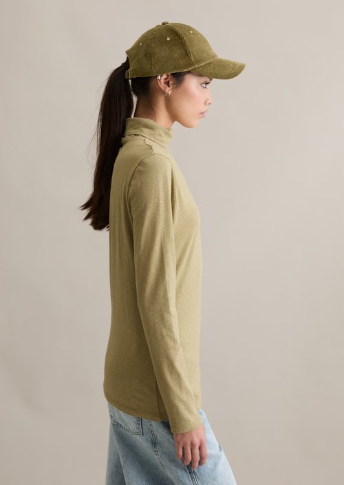 Slim-Fit Long-Sleeve Turtleneck — Artichoke Leaf