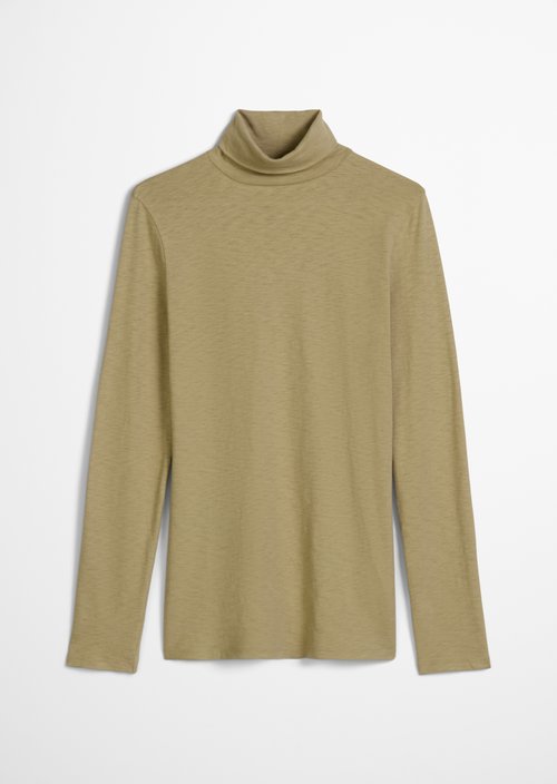 Slim-Fit Long-Sleeve Turtleneck — Artichoke Leaf