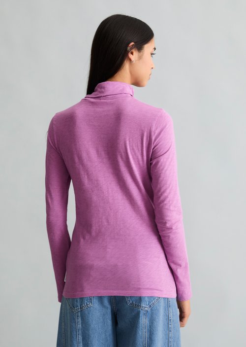Slim-Fit Long-Sleeve Turtleneck — Smoky Grape