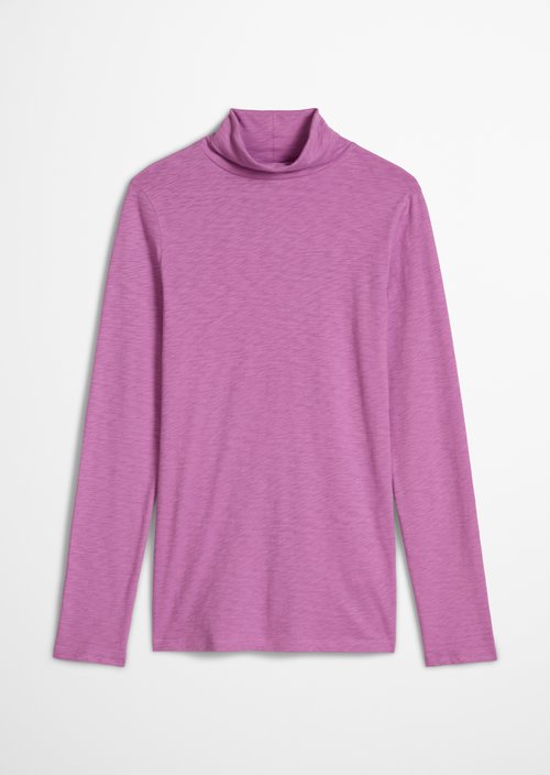 Slim-Fit Long-Sleeve Turtleneck — Smoky Grape