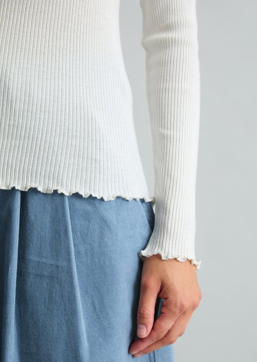 Slim-fit long-sleeve shirt — Silky White