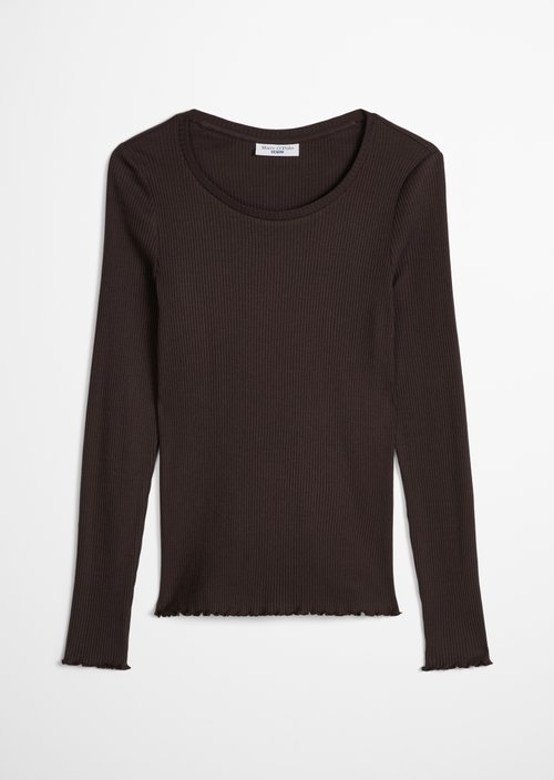 Slim-fit long-sleeve shirt — Espresso Brown