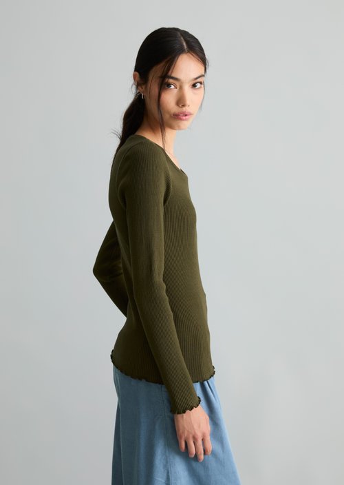 Slim-fit long-sleeve shirt — Burnished Logs