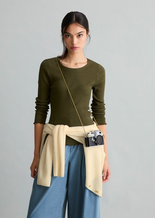 Slim-fit long-sleeve shirt — Burnished Logs