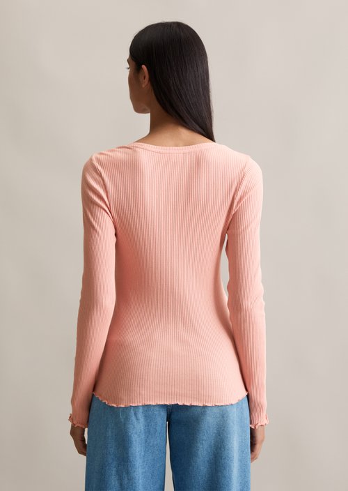 Slim-fit long-sleeve shirt — Rose Powder