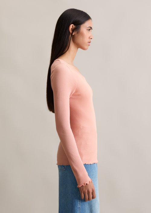Slim-fit long-sleeve shirt — Rose Powder