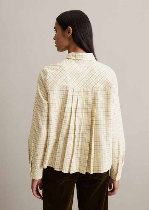 Loose check blouse — Offwhite