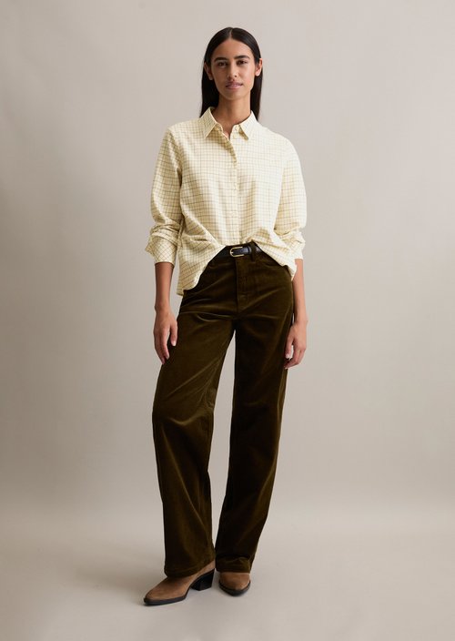 Loose check blouse — Offwhite