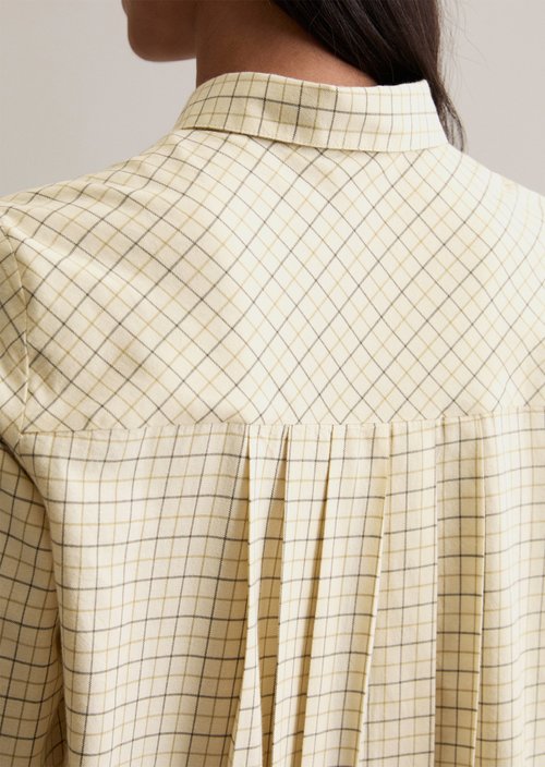 Loose check blouse — Offwhite