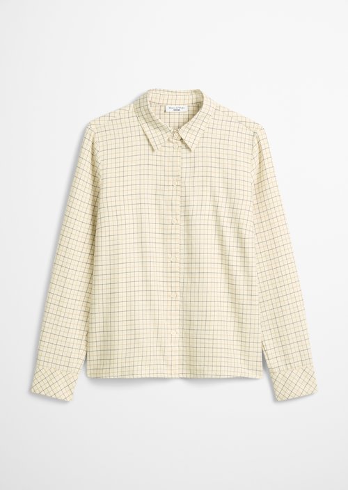 Loose check blouse — Offwhite