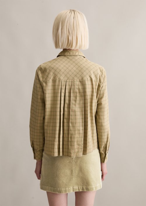 Loose check blouse — Light Green