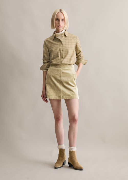 Loose check blouse — Light Green