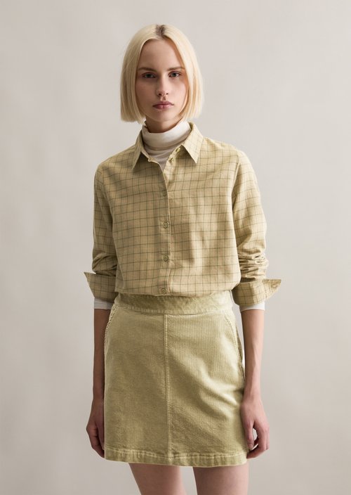 Loose check blouse — Light Green