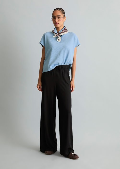 Jersey pants wide — Black