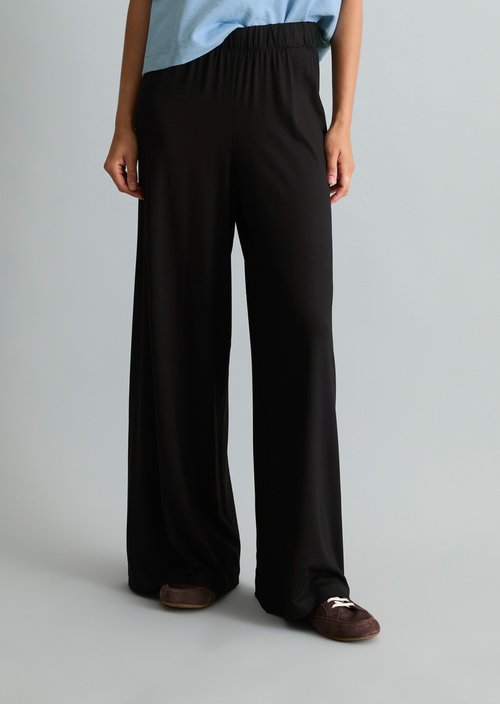 Jersey pants wide — Black