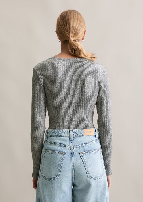 Longsleeve slim — Anthra Melange