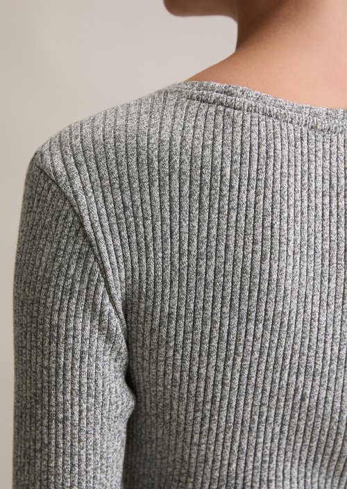 Longsleeve slim — Anthra Melange