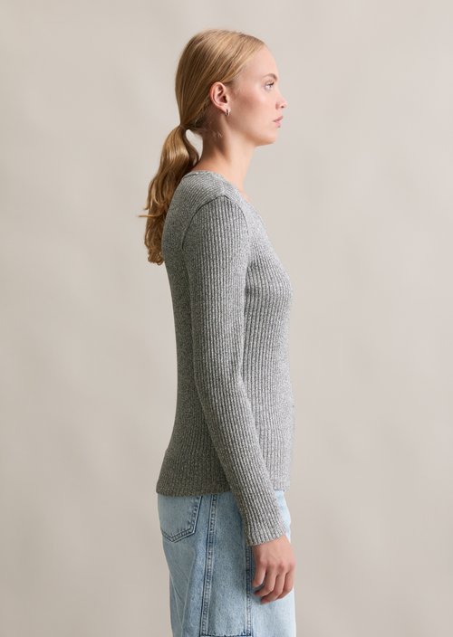 Longsleeve slim — Anthra Melange