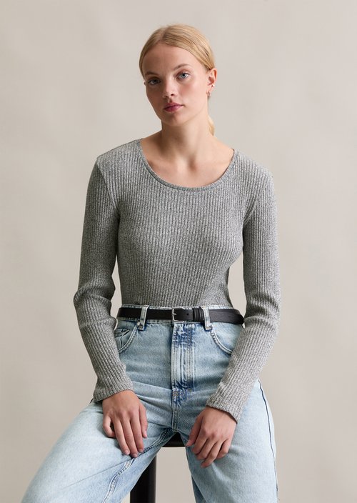 Longsleeve slim — Anthra Melange