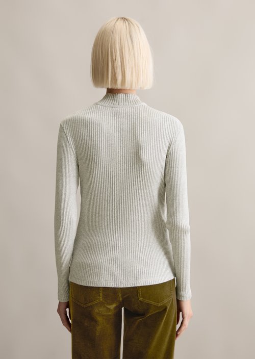 Half-zip longsleeve slim — Stone Melange