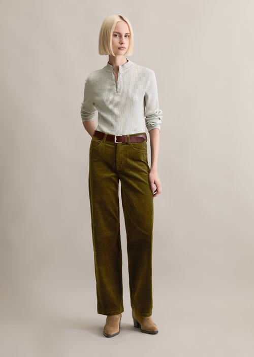 Half-zip longsleeve slim — Stone Melange