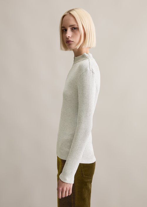 Half-zip longsleeve slim — Stone Melange