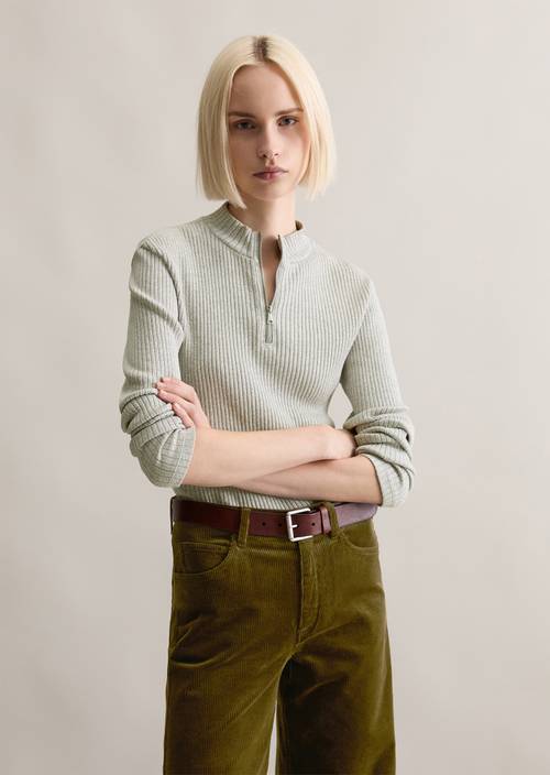 Halflange mouwen slim Stone Melange in vooraanzicht