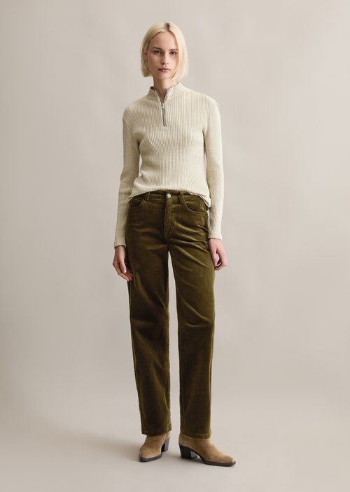 Half-zip longsleeve slim — Artichoke Leaf