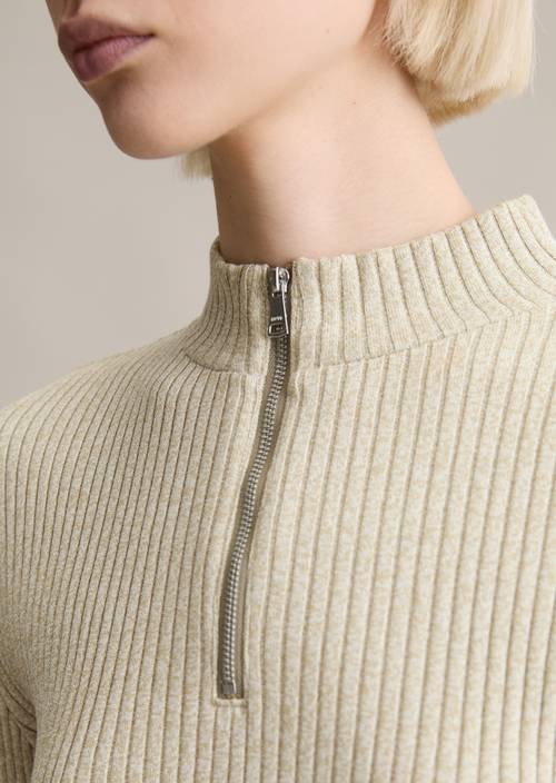 Halflange mouwen slim Artichoke Leaf in detailaanzicht