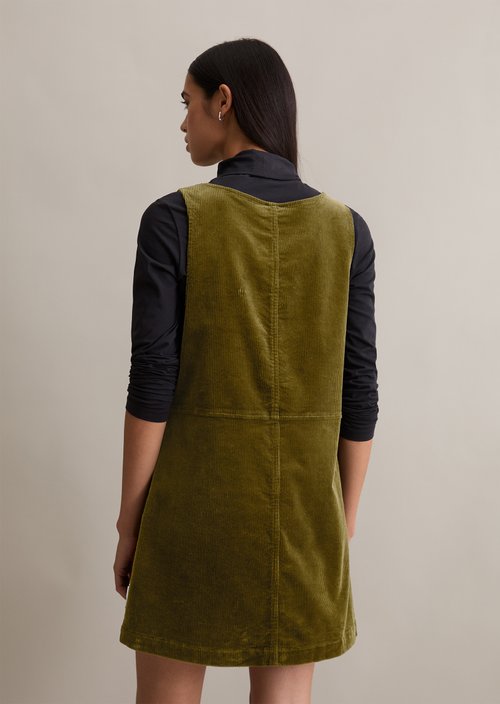 Short corduroy dress A-shape — Burnished Logs