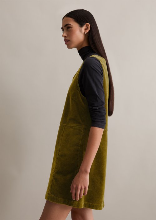Short corduroy dress A-shape — Burnished Logs