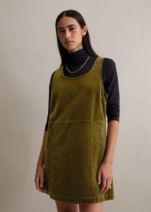 Short corduroy dress A-shape — Burnished Logs
