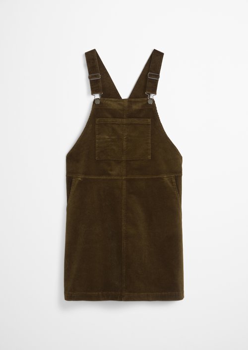 Corduroy dungaree dress flared — Burnished Logs