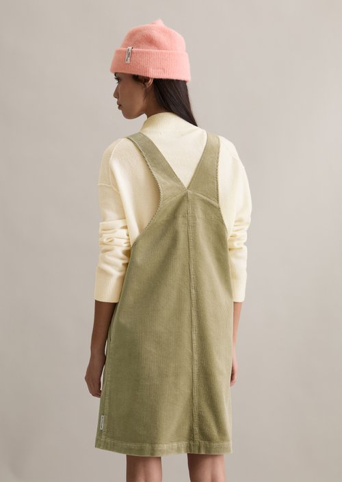 Corduroy dungaree dress flared — Artichoke Leaf