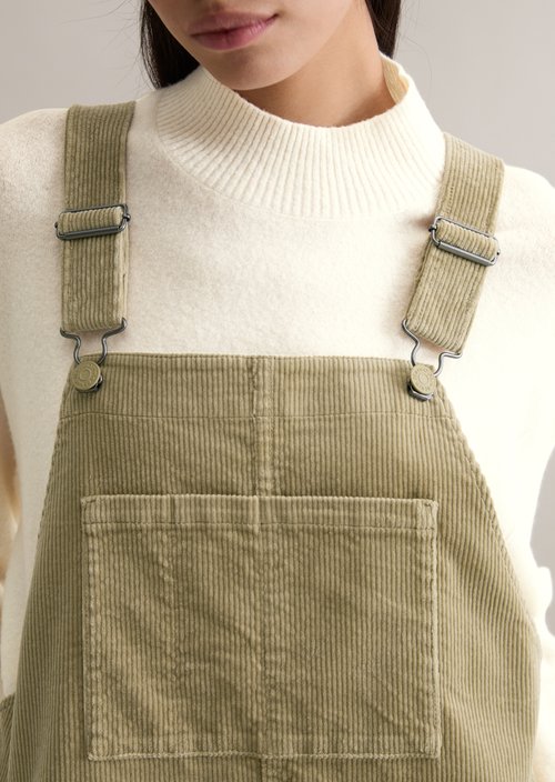 Corduroy dungaree dress flared — Artichoke Leaf