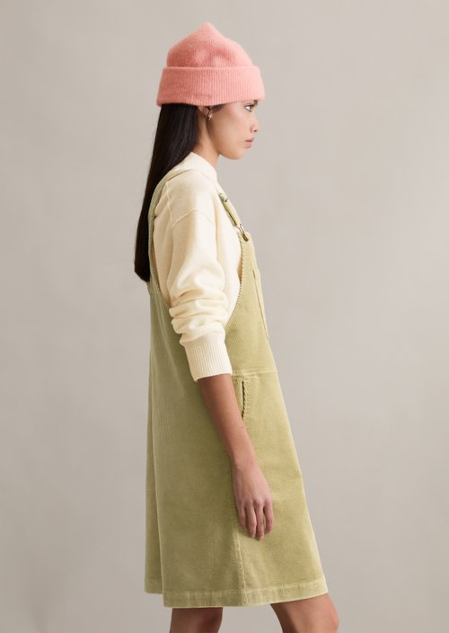 Corduroy dungaree dress flared — Artichoke Leaf