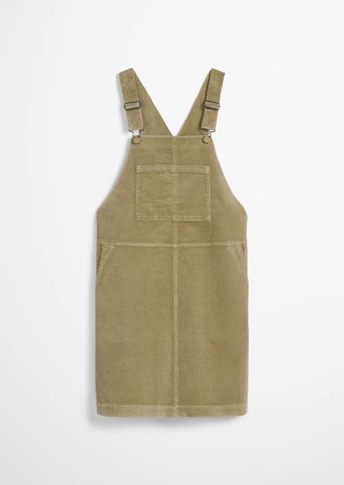 Corduroy dungaree dress flared made from a stretchy organic cotton blend
