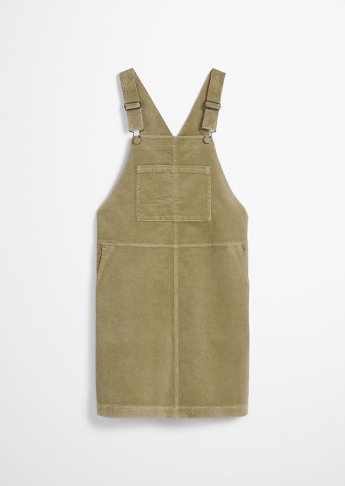 Corduroy dungaree dress flared — Artichoke Leaf