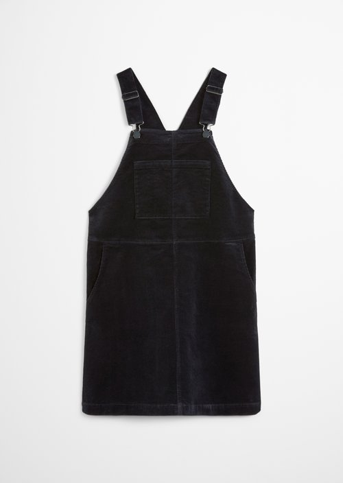 Corduroy dungaree dress flared — Blue Depths