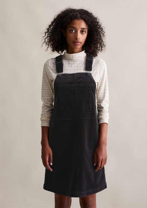 Marc O'Polo Cord-Latzkleid flared, Damen, blau, Gr. xs, 98% Baumwolle, 2% Elasthan