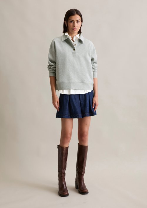 Polo sweatshirt relaxed — Stone Melange